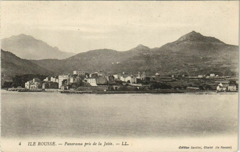 Carte postale ancienne Ile Rousse - Panorama pris de la Jetee Corsica - Corse