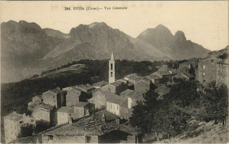 Carte postale ancienne Evisa - Vue Generale Corsica - Corse à Évisa