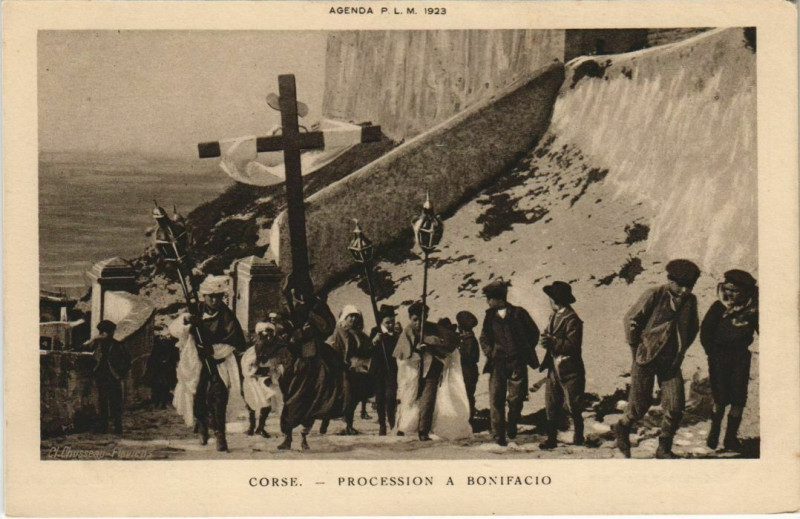 Carte postale ancienne Bonifacio - Procession a Bonifacio Corsica - Corse à Bonifacio