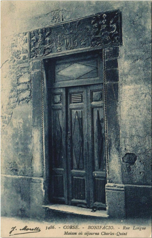 Carte postale ancienne Bonifacio - Rue Longue - Maison Corsica - Corse à Bonifacio