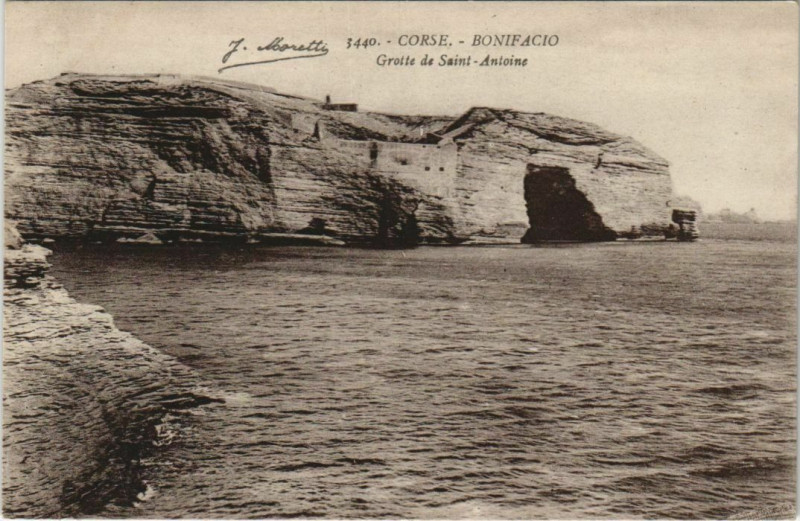 Carte postale ancienne Bonifacio - Grotte de Saint-Antoine Corsica - Corse à Bonifacio