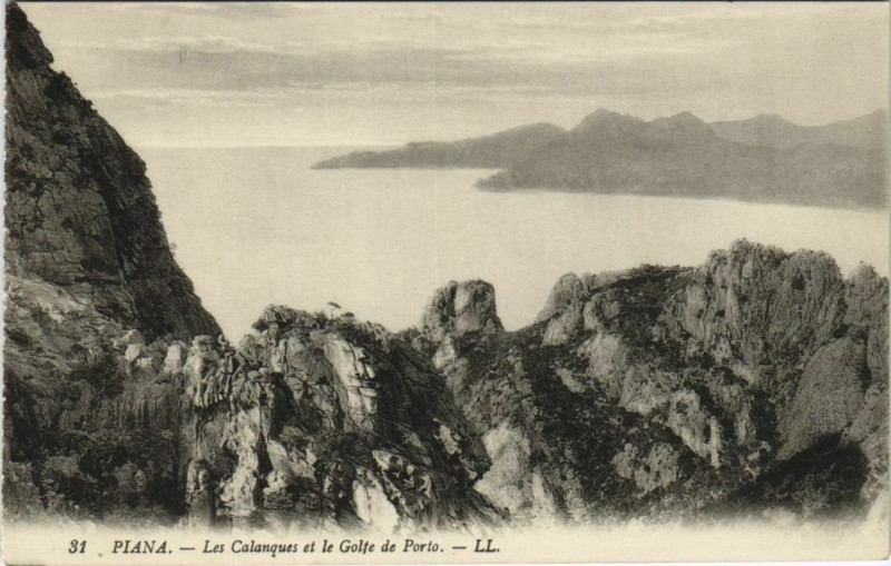 Carte postale ancienne Les Calanques et le Golfe de Porto Corsica - Corse à Orto