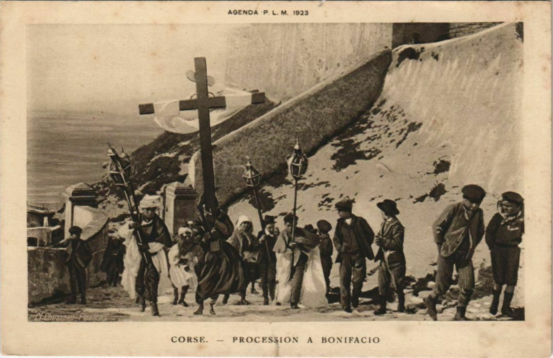 Carte postale ancienne Bonifacio - Procession a Bonifacio Corsica - Corse à Bonifacio
