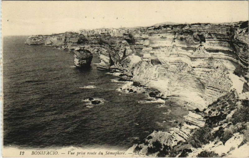 Carte postale ancienne Bonifacio - Vue prise Route du Semaphore Corsica - Corse à Bonifacio
