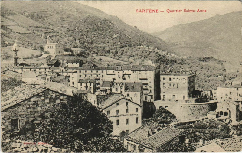 Carte postale ancienne Corse Sartene Quartier Sainte-Anne à Sartène