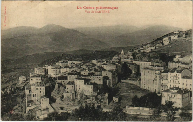 Carte postale ancienne Corse Sartene Vue à Sartène