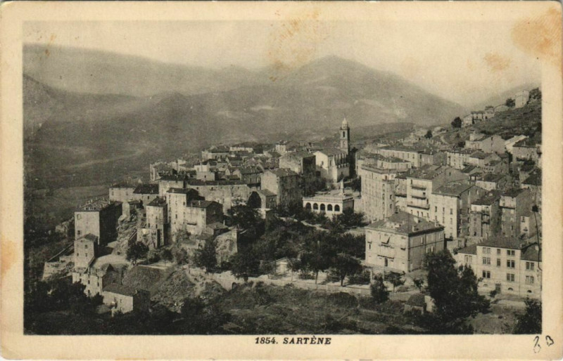 Carte postale ancienne Corse Sartene Panorama à Sartène