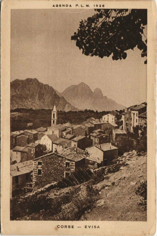 Carte postale ancienne Corse Evisa Panorama à Évisa