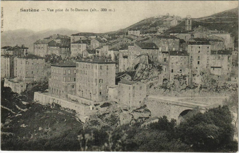 Carte postale ancienne Corse Sartene Vue prise à Sartène