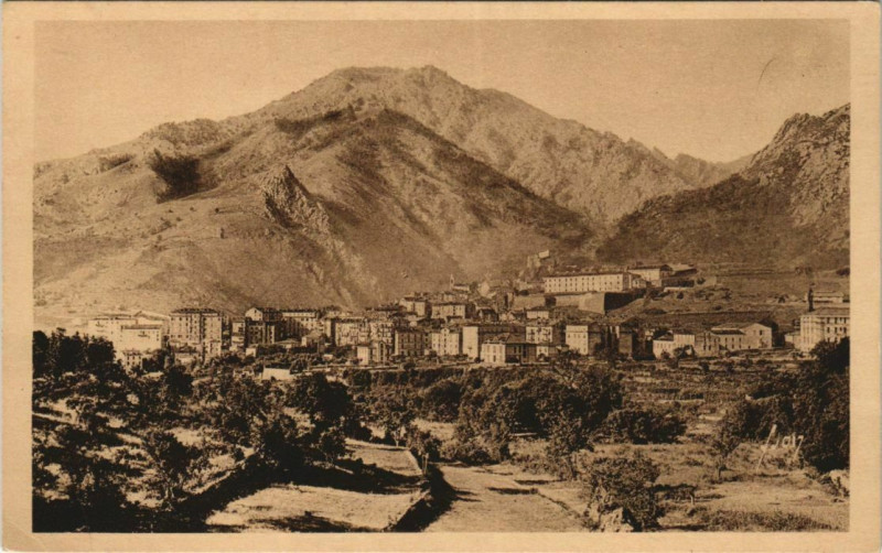 Carte postale ancienne Corte vue generale Corsica à Corte