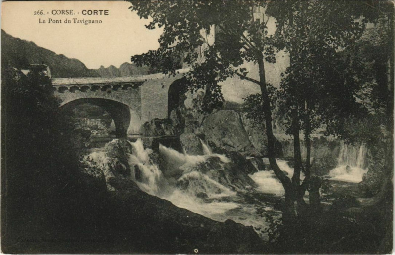 Carte postale ancienne Corte Pont du Tavignano Corsica à Corte