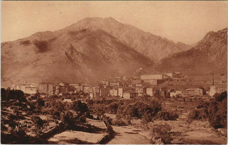 Carte postale ancienne Corte vue generale Corsica à Corte