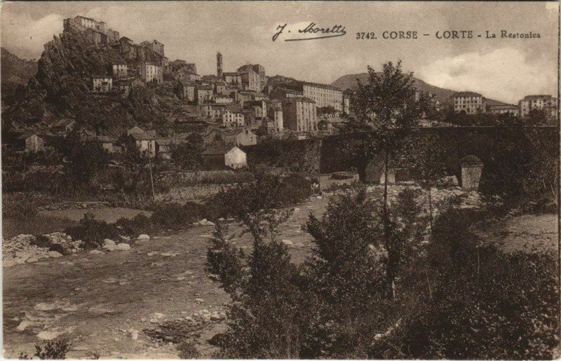 Carte postale ancienne Corte La Restonica Corsica à Corte