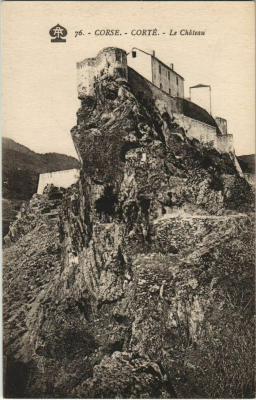 Carte postale ancienne Corte Le Chateau Corsica à Corte