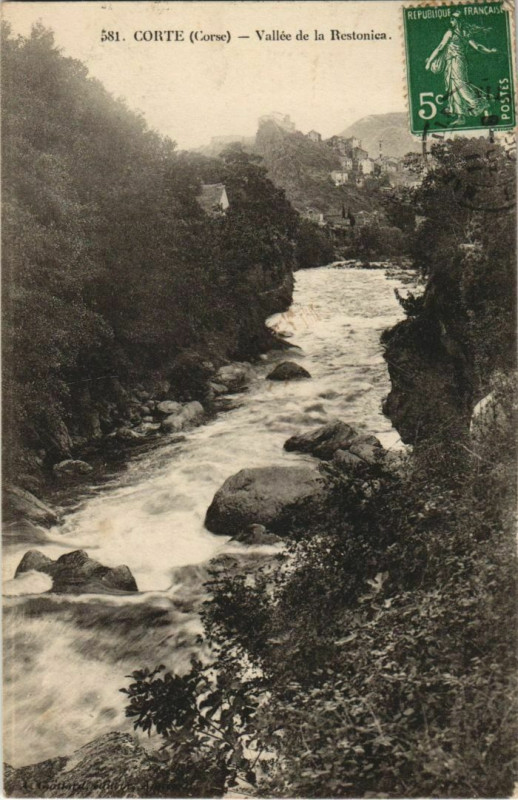 Carte postale ancienne Corte Vallee de la Restonica Corsica à Corte