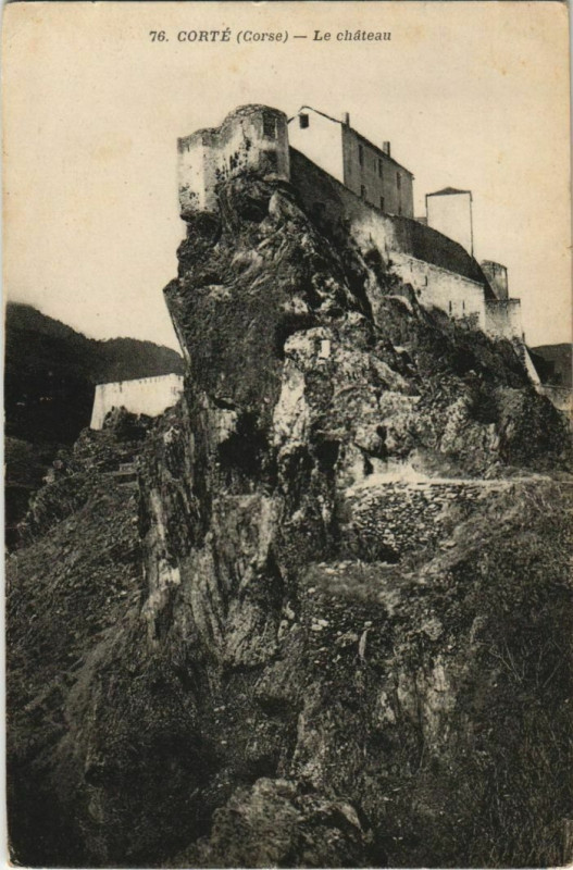 Carte postale ancienne Corte Le Chateau Corsica à Corte