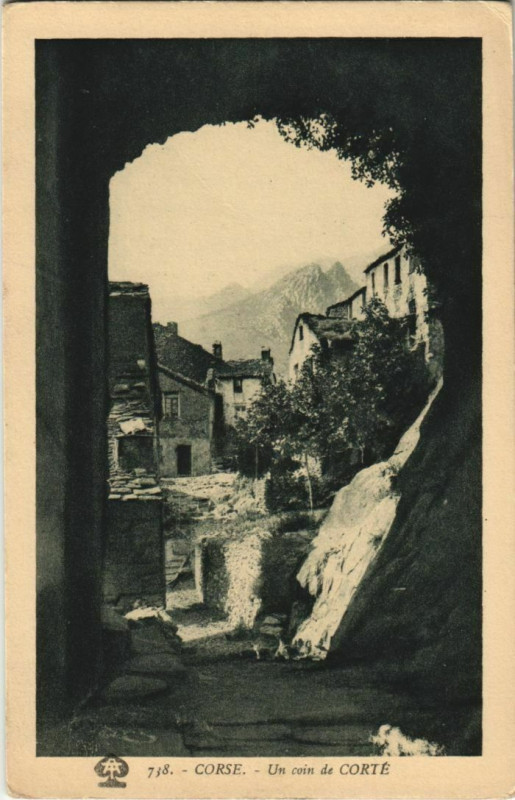 Carte postale ancienne Un coin de Corte Corsica à Corte