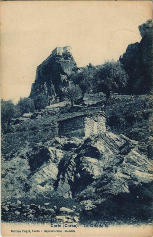 Carte postale ancienne Corte La Citadelle Corsica à Corte