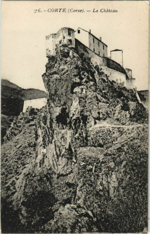 Carte postale ancienne Corte Le Chateau Corsica à Corte
