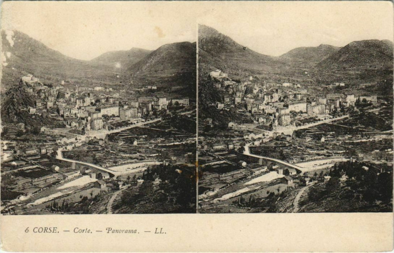 Carte postale ancienne Corte Panorama Corsica à Corte