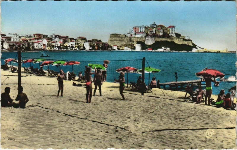 Carte postale ancienne Calvi La Plage Corsica à Calvi