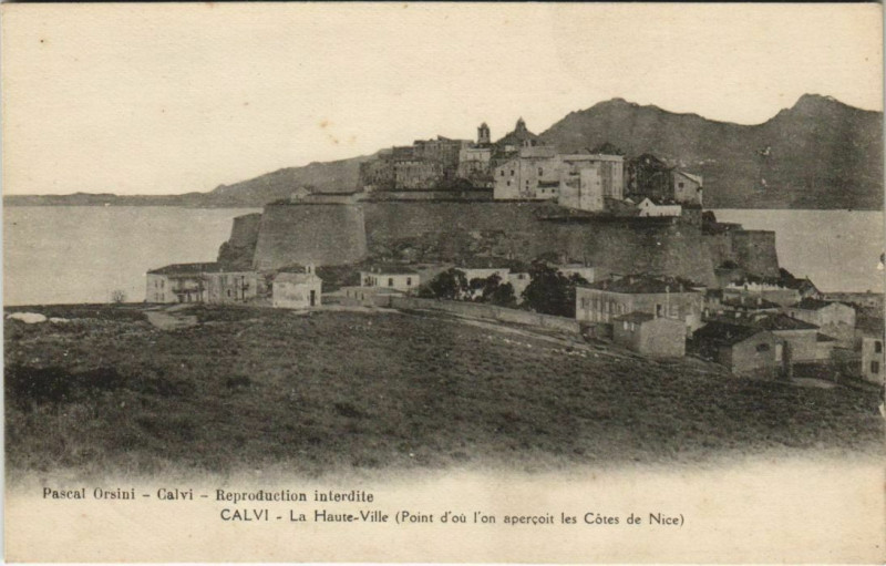 Carte postale ancienne Calvi La Haute Ville Corsica à Calvi