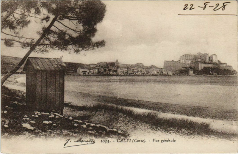 Carte postale ancienne Calvi vue generale Corsica à Calvi