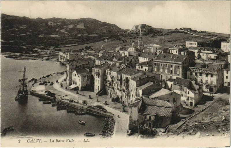 Carte postale ancienne Calvi La Basse Ville Corsica à Calvi