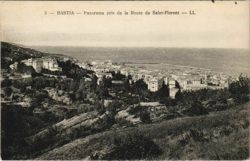 Carte postale ancienne Bastia panorama Corsica à Bastia