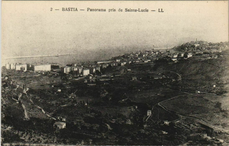 Carte postale ancienne Bastia panorama Corsica à Bastia