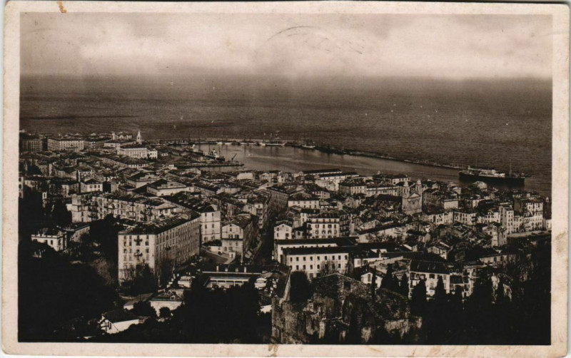 Carte postale ancienne Bastia vue generale Corsica à Bastia