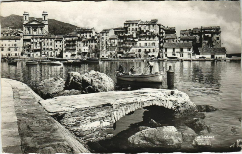Carte postale ancienne Bastia Maison sur le Vieux Port Corsica à Bastia