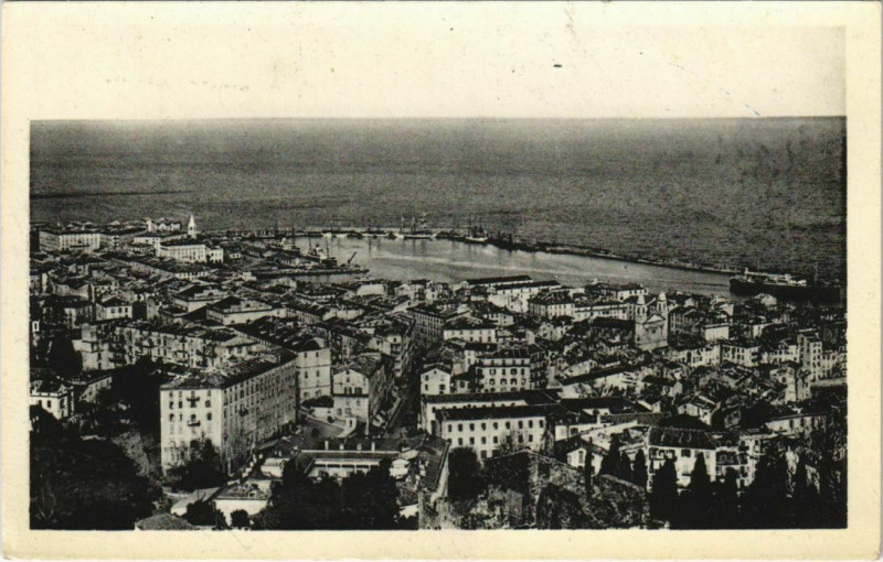Carte postale ancienne Bastia vue generale Corsica à Bastia