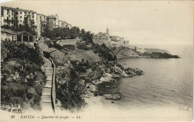Carte postale ancienne Bastia Quartier Saint-Joseph Corsica à Bastia