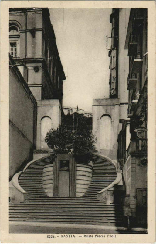 Carte postale ancienne Bastia Buste Pascal Peoli Corsica à Bastia