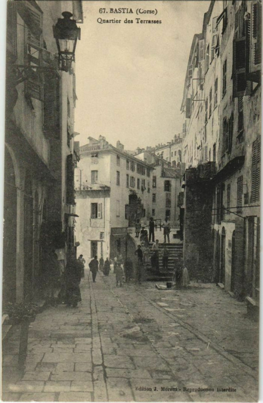 Carte postale ancienne Bastia Quartier des Terrasses Corsica à Bastia