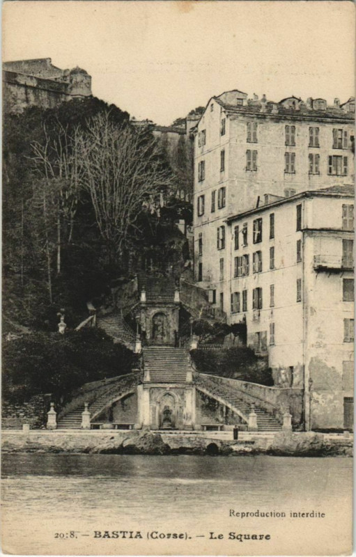 Carte postale ancienne Bastia Le Square Corsica à Bastia