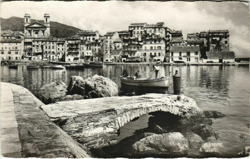 Carte postale ancienne Bastia Maison sur le Vieux Port Corsica à Bastia