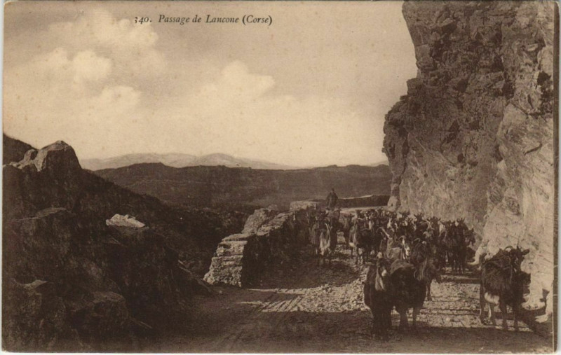 Carte postale ancienne Passage de Lancone Corsica - Corse