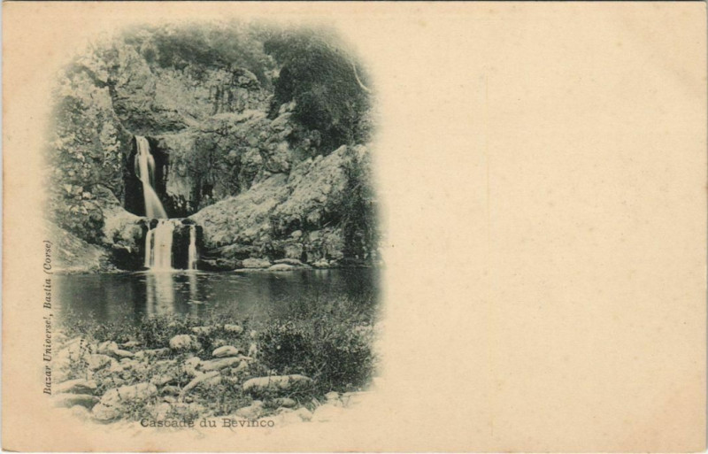 Carte postale ancienne Cascade du Bevinco Corsica - Corse