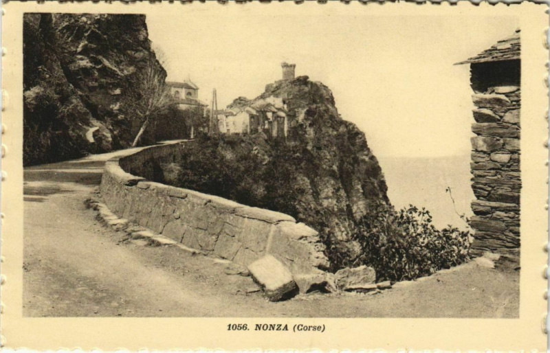 Carte postale ancienne Nonza - Vue - Road Scene Corsica - Corse à Nonza