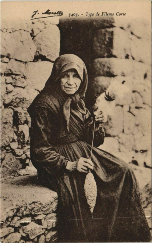 Carte postale ancienne Type de Fileuse Corse Corsica - Corse