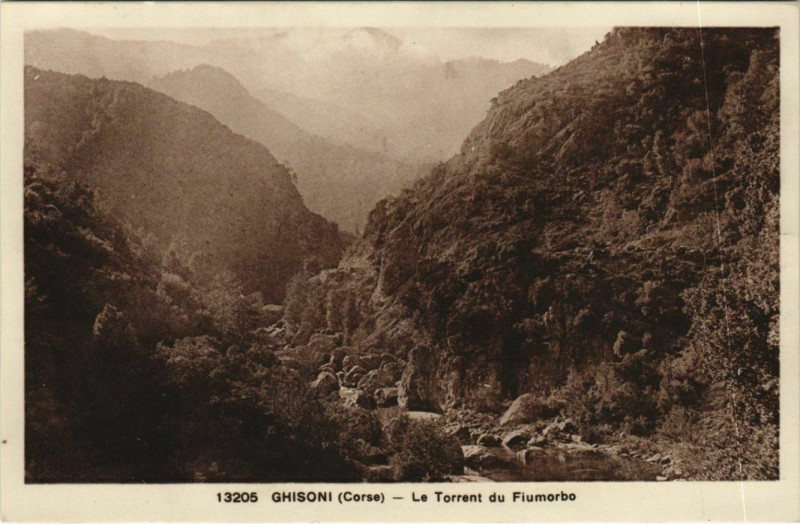 Carte postale ancienne Ghisoni - Le Torrent du Fiumorbo Corsica - Corse à Ghisoni