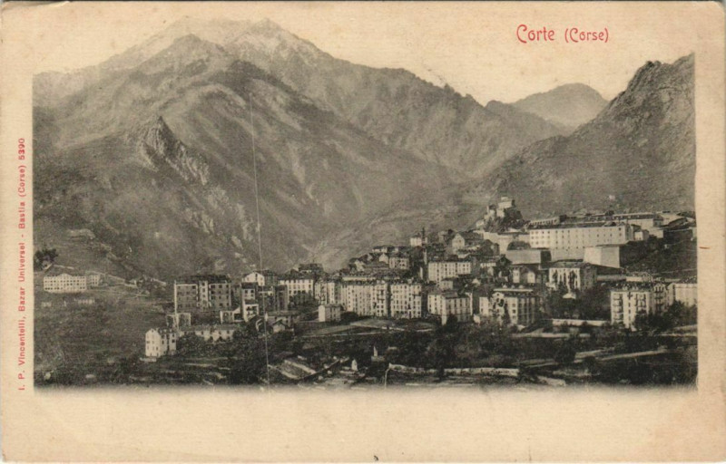 Carte postale ancienne Corse Corte à Corte