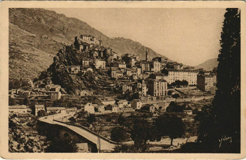 Carte postale ancienne Corse Corte Vue Generale à Corte