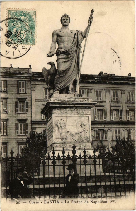 Carte postale ancienne Bastia - La Statue de Napoleon à Bastia