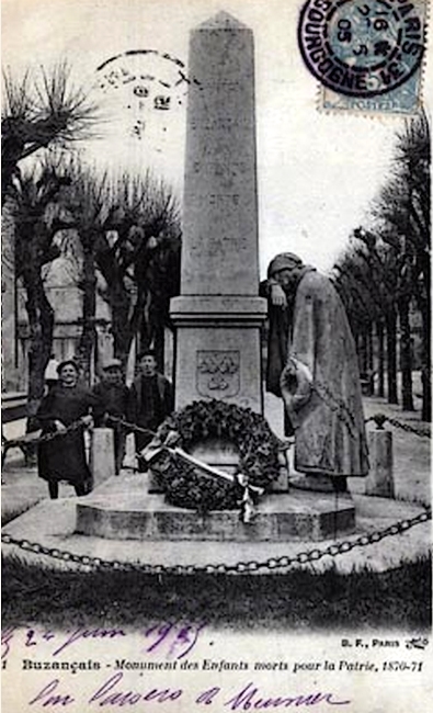 Carte postale ancienne Buzancais mnt aux mort 1870