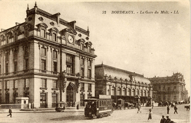 Carte postale ancienne Bordeaux - Gare du Midi (Ll) à Bordeaux