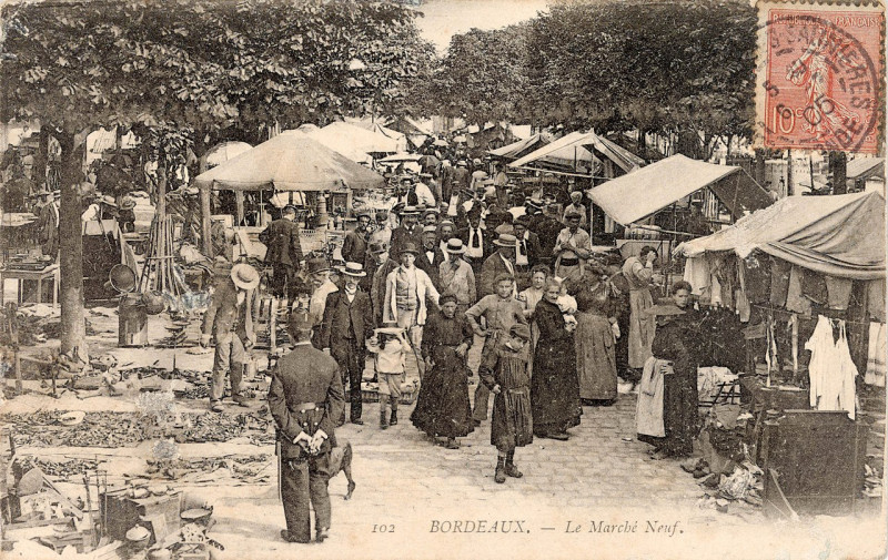 Carte postale ancienne Bordeaux - Marché neuf 2 à Bordeaux