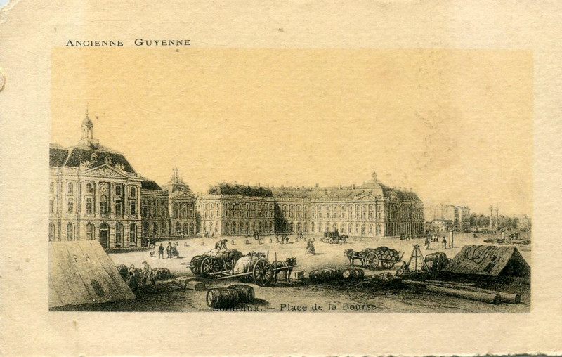 Carte postale ancienne Ancienne Guyenne - Bordeaux Place de la Bourse à Bordeaux